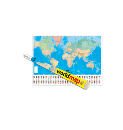 World Map (English) Rolled