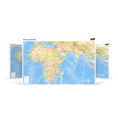 Africa and South Asia Wall Map