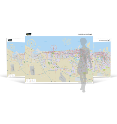 Dubai Wall Map (Arabic)