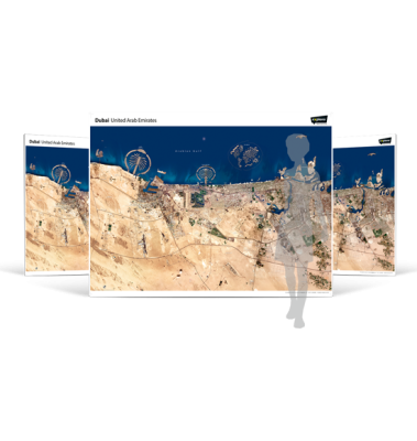 Dubai Satellite Image Wall Map