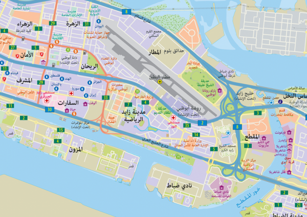 Abu Dhabi Wall Map Arabic