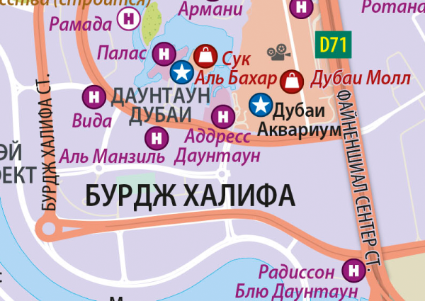 Dubai Wall Map (Russian)