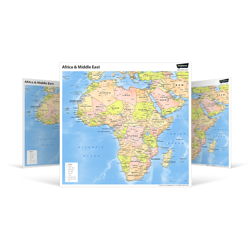 Africa and Middle East Wall Map 