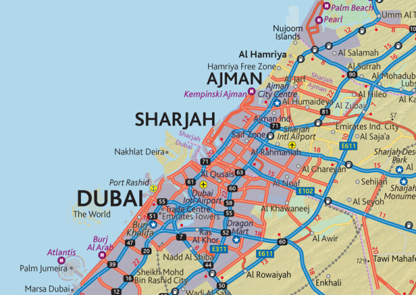 UAE Wall Map