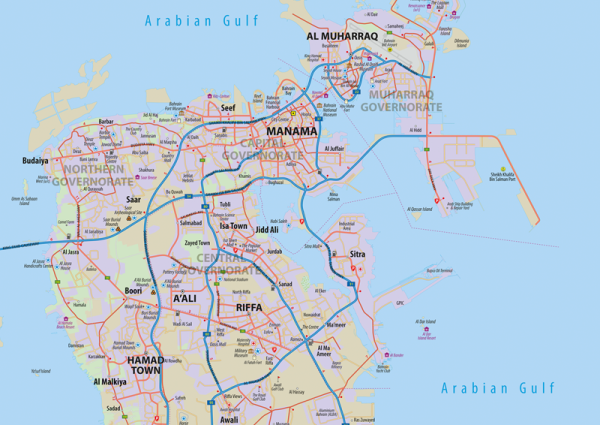 Bahrain Wall Map