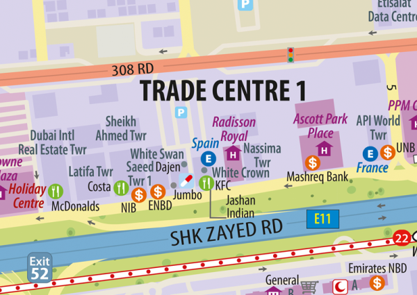 Downtown Dubai Wall Map