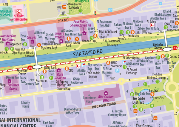 Downtown Dubai Wall Map