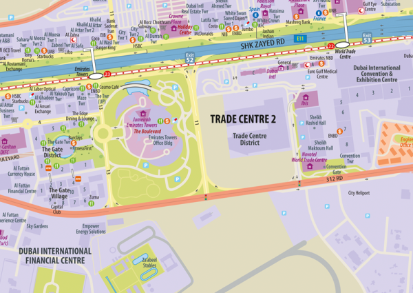 Downtown Dubai Wall Map