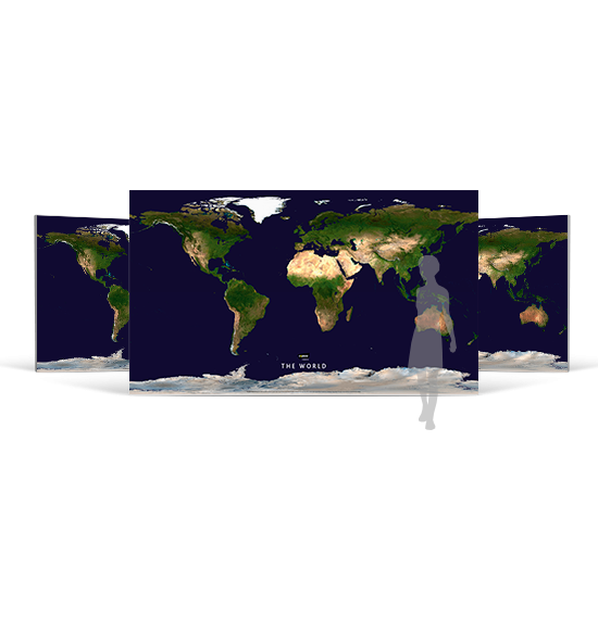 World Satellite Image Wall Map
