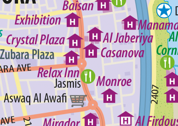 Manama Wall Map